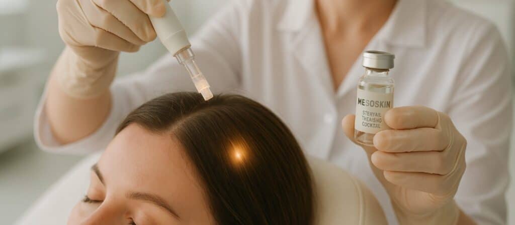 Mesoskin device scalp treatment at Dr Karl’s clinic
